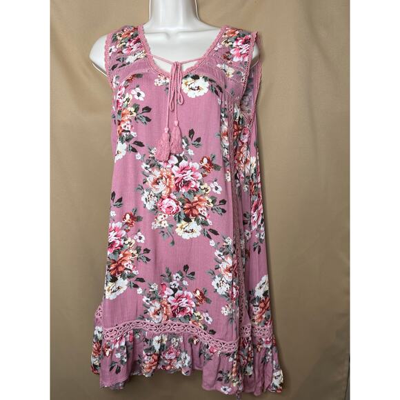 POL Pink Floral Sleeveless Dress S NWOT - Picture 1 of 8